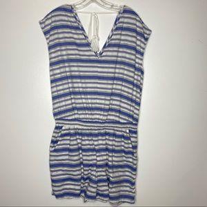 A.N.A  Jumpsuit Seersucker Blue/Gray/White XL